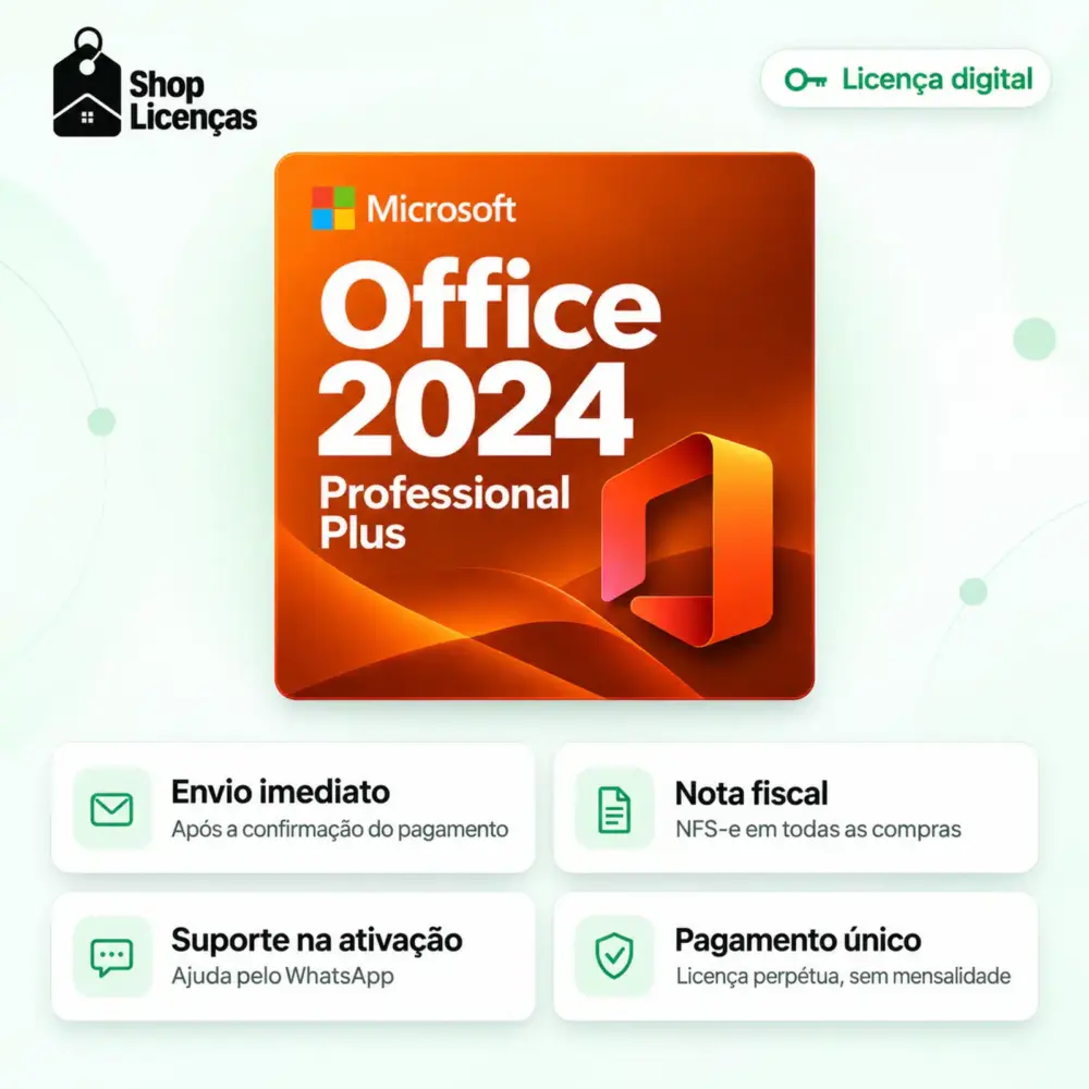 Licença Microsoft Office 2024 Professional Plus – Envio Imediato Após a Compra 1 office 2024 professional plus beneficios