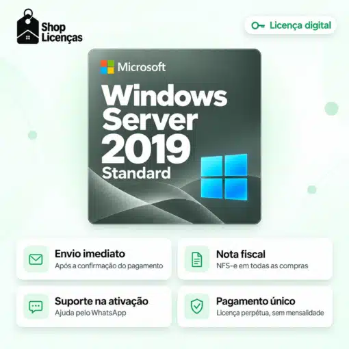 Licença Windows Server 2019 Standard - Envio Imediato Após a Compra 1 windows server 2019 standard beneficios